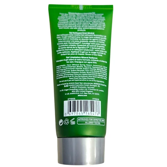 AHAVA Mineral Radiance Cleansing Gel 3.4 fl. oz Full Size Energizing Skincare - Picture 2 of 3